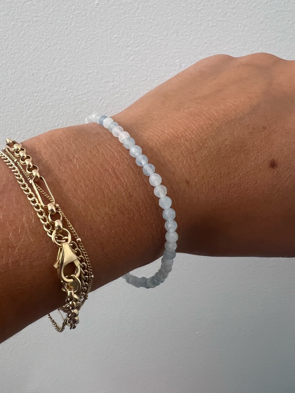 Aquamarine Bead Bracelet in Sterling Silver - Picture 4 of 5